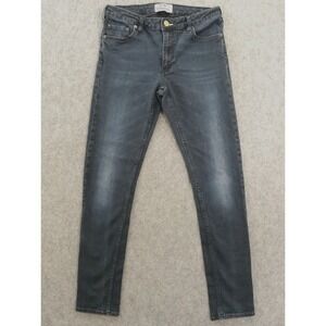 Acne Studios Jeans Womens 30 Blue Slim Straight Flex Basement Zip Mid Rise